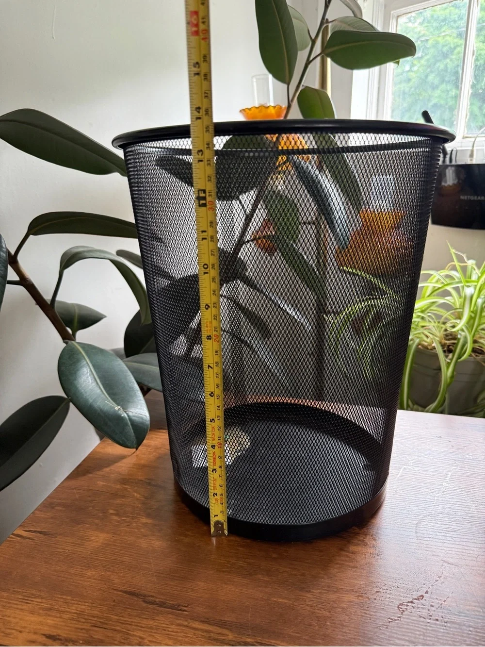 Black Mesh Wastebasket - Home Accents